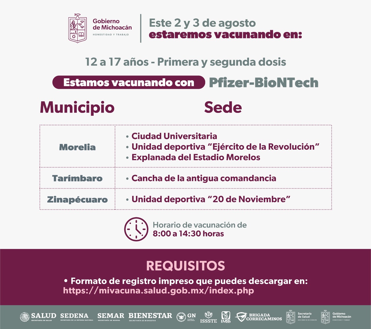 SALUD | Llegan a Michoacán 336 mil vacunas para adolescentes de 12 a 17 años