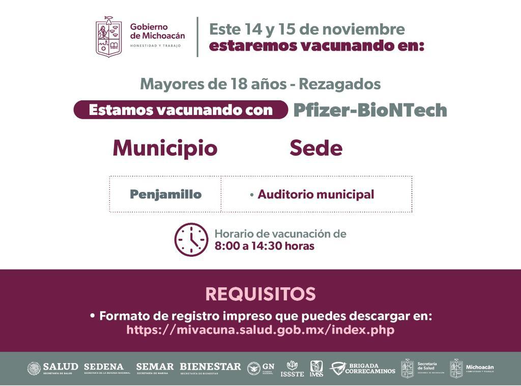 SALUD | Rezagados mayores de 18 años recibirán primeras y segundas dosis de  Pfizer BioNTech durante noviembre